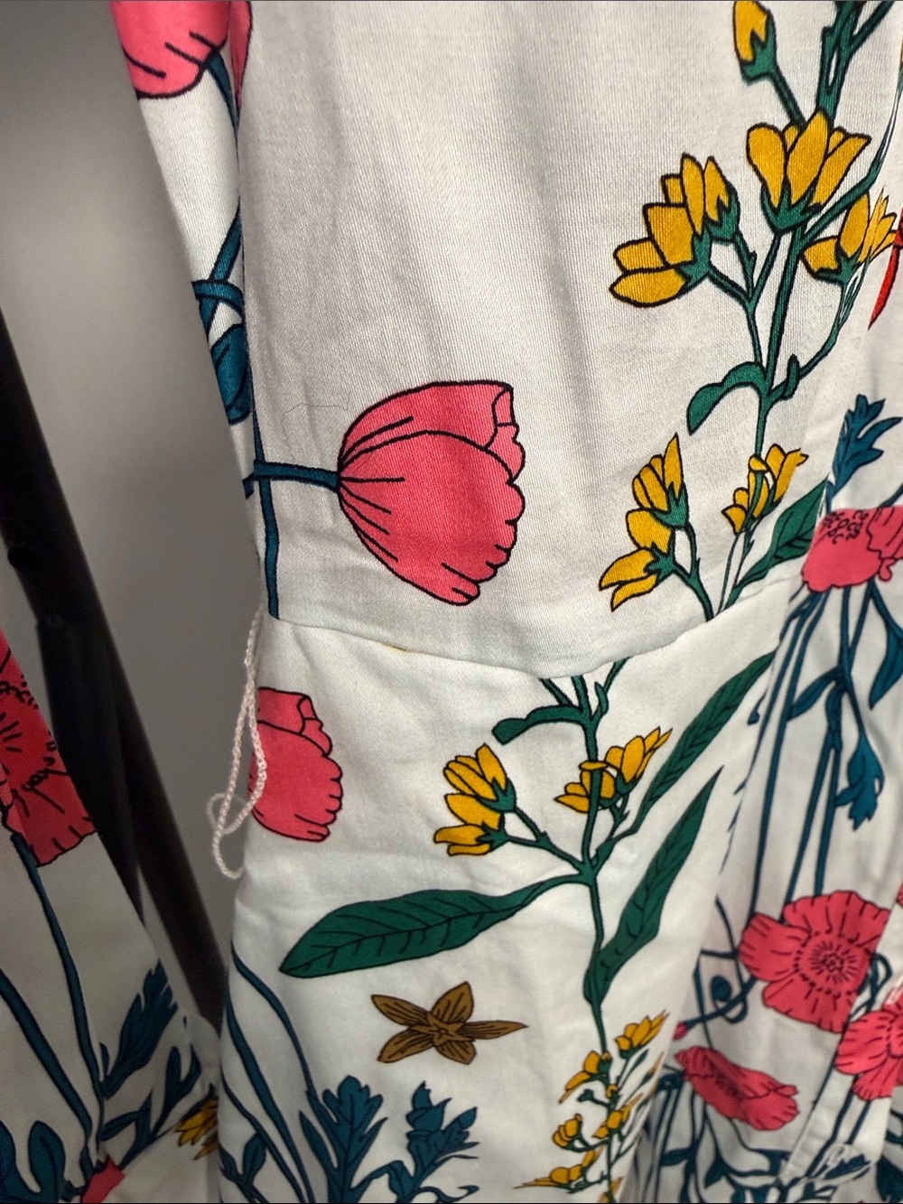 NWT - Boden Floral Button-Front Shirt Dress in White with Pink & Green Print - Picture 5 of 8